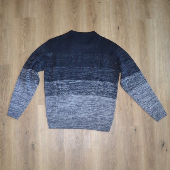 NEW Men's WEATHERPROOF Pullover Blue Ombre Color Block Sweater Size XL - Picture 4 of 4